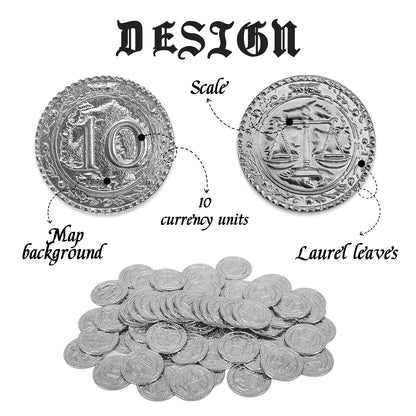 Byhoo 100PCS Metal DND Silver Coins