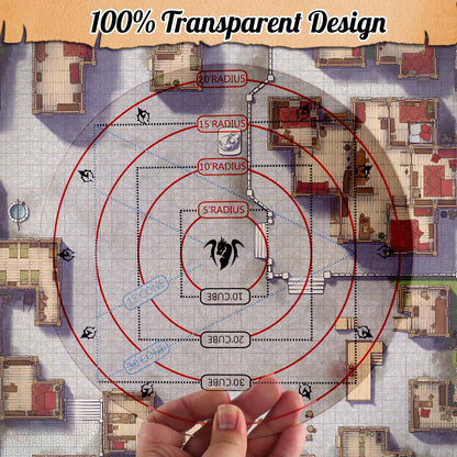 Byhoo Upgrade DND AOE Damage Maker,DND Area Effect Template,Board Game AOE Area Damage Measure Tool,Tabletop Game Mat RPG Accessories for DND and Other TTRPG,Table Game Props for RPG