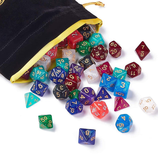 Byhoo DND Dice, Glitter Polyhedral Game Dice Set Role Playing Dice Compatible with Dungeons and Dragons RPG MTG Table Games