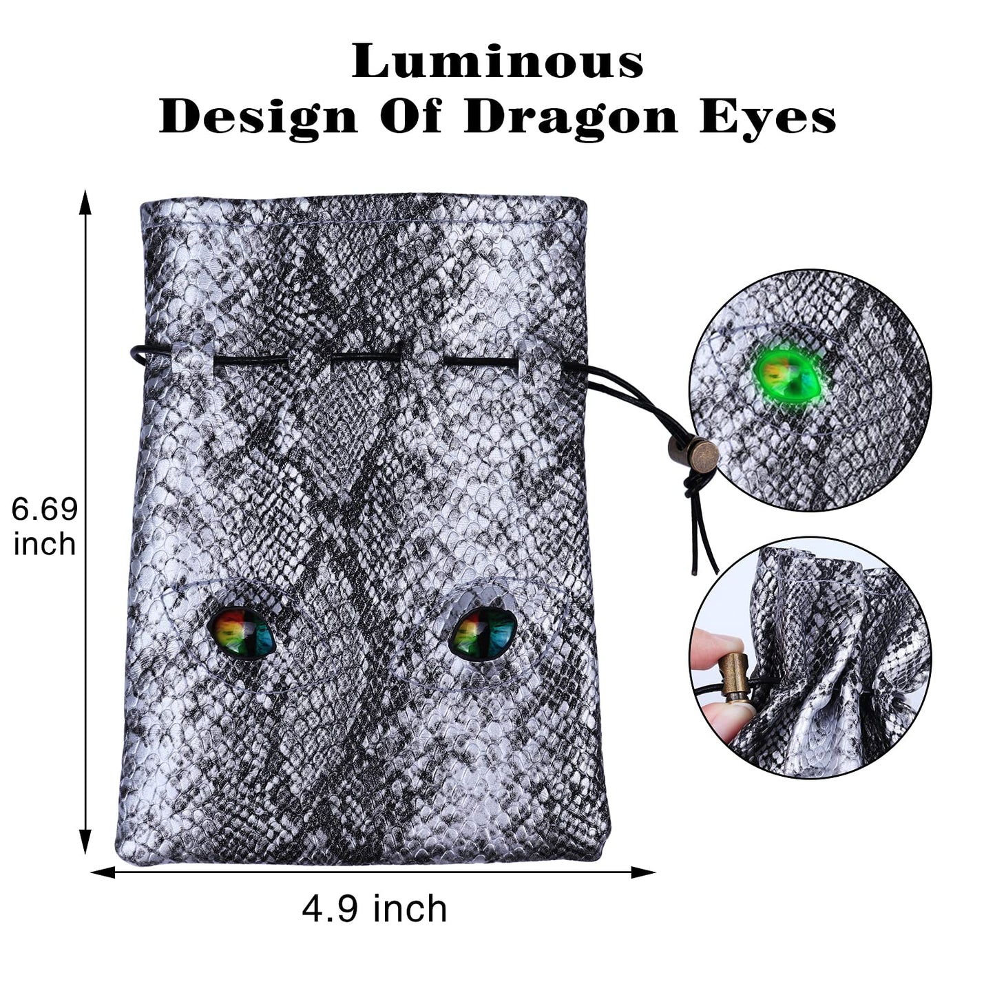 120PCS Metal Coins Gold, Silver and Copper & Dragon Luminous Eyes Leather Bag, Fake Coins for DND, Fantasy Coins for Games Tokens, RPG Games Accessories for Board Games Dungeons and Dragons