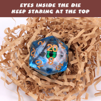 Byhoo DND Eyeball Dice with Metal Box, Byhoo D20 Dice of Dungeons and Dragons, DND Eye Dice with Case Set - Board Game 5e DND Accessories Handmade Dice for Tabletop RPG Game Starter Beginner