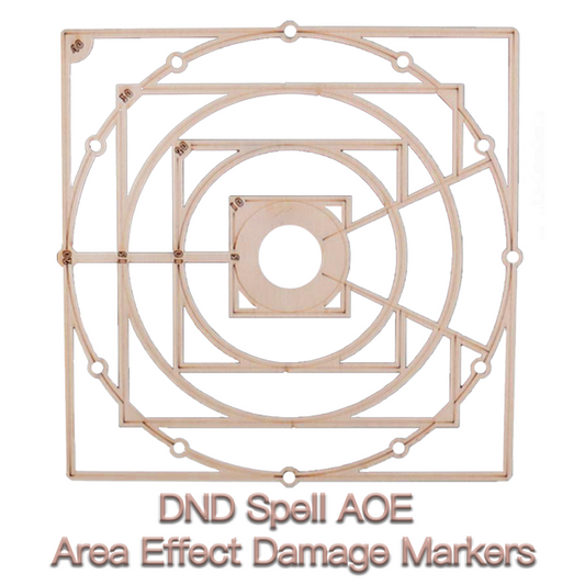 Byhoo DND Spell AOE Template, Area Effect Damage Markers Dungeons and Dragons 5E Pathfinder D&D TTRPGs Measure Tool Accessories Fits 1'' Grid or Hex Tabletop Game Mat